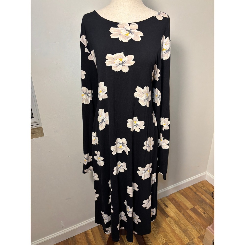 Old Navy Floral Swing Dress 2X Plus Size Cottagecore Rayon Boho Midi Dress‎
